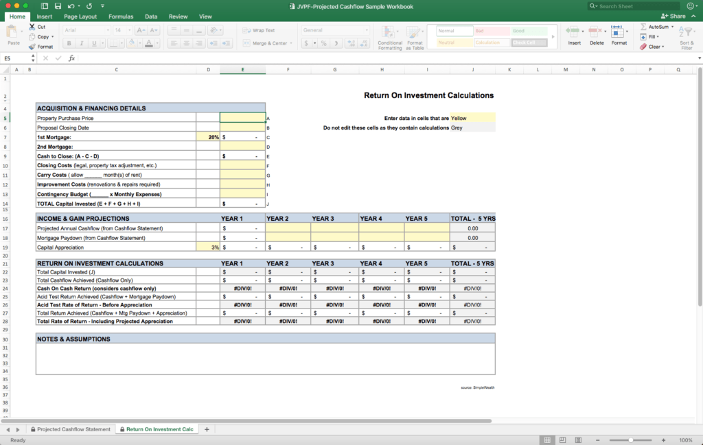 Real Estate Investment Spreadsheet 3